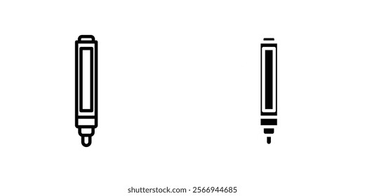 Marker icons. black and white vector set.