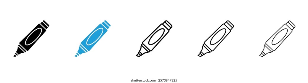 Marker icons in filled and 3 stroke weights
