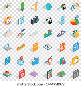 Marker icons set. Isometric style of 36 marker vector icons for web for any design