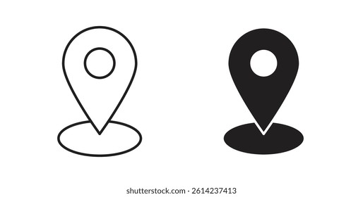 Marker icons. thin line vector icons
