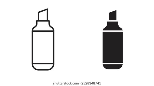 Marker icons. Vector set in filled and line style.