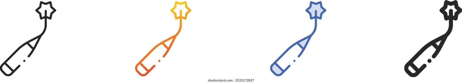 marker icon.Thin Linear, Gradient, Blue Stroke and bold Style Design Isolated On White Background