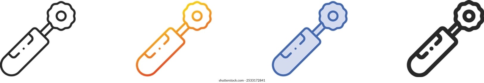 marker icon.Thin Linear, Gradient, Blue Stroke and bold Style Design Isolated On White Background