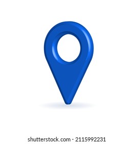 Marker indicating the position on the map, 3D marker in the form of a navigation icon, gps. Illustration of the navigator mark, isolated on a white background. 3D vector