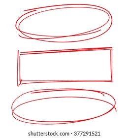 marker line circle frames, rectangle frames, highlighter elements