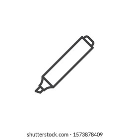 The marker line icon. linear style sign for mobile concept and web design. Highlighter pen outline vector icon. Symbol, logo illustration. Vector graphics