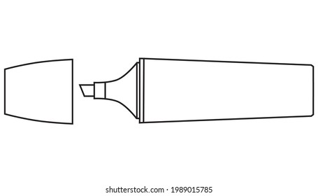 marker line vector illustration,
isolated on white background.top view