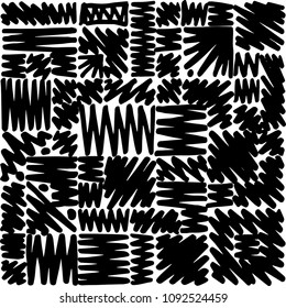 Marker lines based, abstract scribbles forming modern pattern