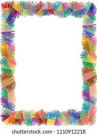 Marker lines based, freehand drawn shapes forming letter size dense frame decor