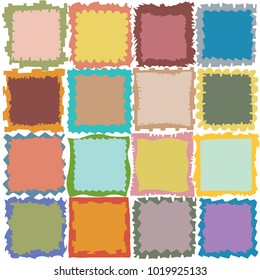 Marker lines based, simple decorative frame designs, sixteen different ones