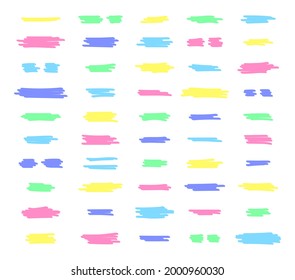 Marker lines. Marker color stroke, brush pen hand drawn underline.