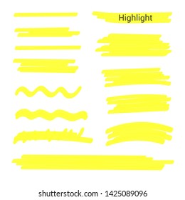 Marker lines. Vector highlighter brush lines. Hand drawing. Vector illustration.