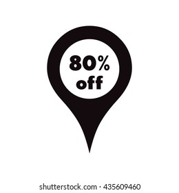 Marker location with 80% sign