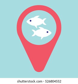 Marker location with aquarium icon