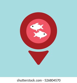 Marker location with aquarium icon