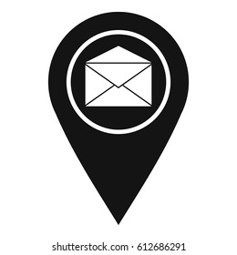 Marker location with envelope sign icon. Simple illustration of vector icon for web