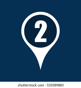 Marker location icon with 2