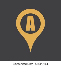 Marker location icon with A