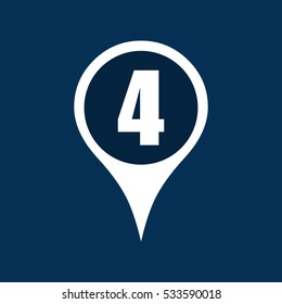 Marker location icon with 4