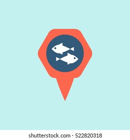 Marker Location Icon With Aquarium