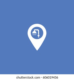 Marker location icon with bath