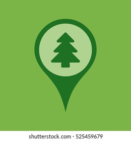 Marker location icon with Christmas tree