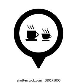 Marker location icon with cups