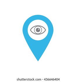 Marker location icon with eye sign