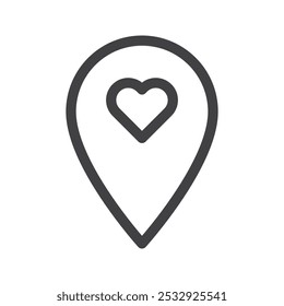 Marker-Standort-Symbol mit Herz Einfache Umriss Vektor-Logo
