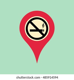 Marker location icon with no smoking