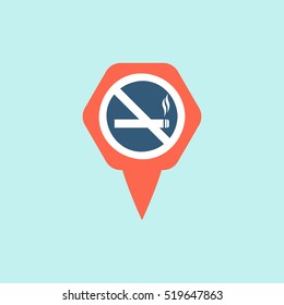 Marker location icon with no smoking