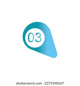 Marker location icon with numbers