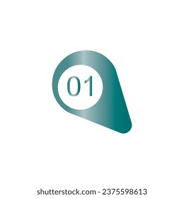 Marker location icon with numbers