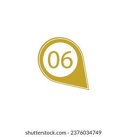 Icono de ubicación de marcador con números
