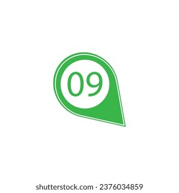 Marker location icon with numbers