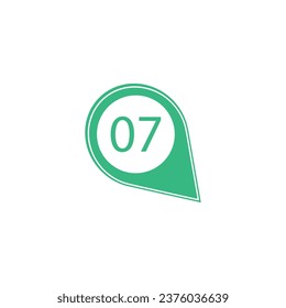 Marker location icon with numbers