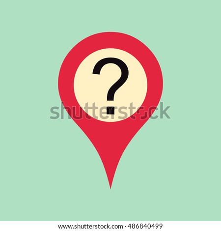 Marker location icon with question