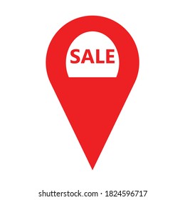 Marker location icon with sale