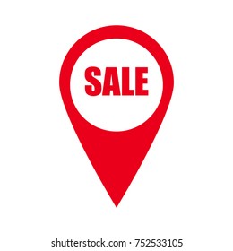 Marker location icon with sale