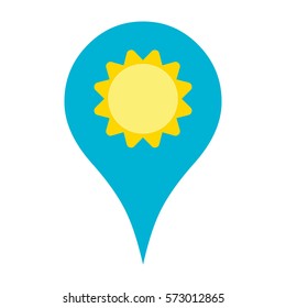 Marker location icon with sun