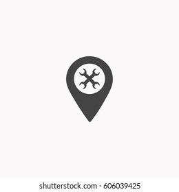 Marker location icon with tools