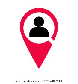 Marker location icon with user