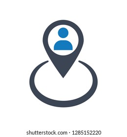Marker location icon with user - Vecto, User Location Isolated Vector Icon That can be easily Modified or Edited. - Vector