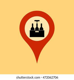 Marker location icon with wine box