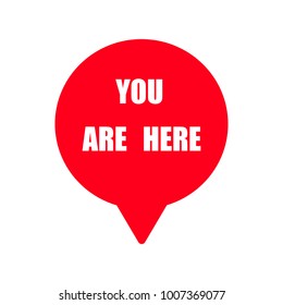 Marker location icon with you are here