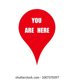 Marker location icon with you are here