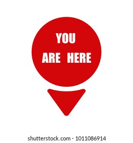 Marker location icon with you are here