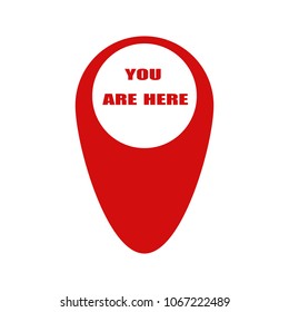 Marker location icon with you are here