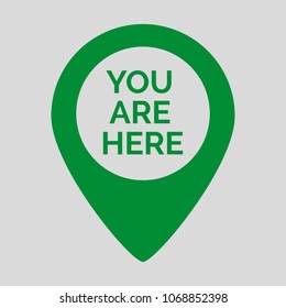 Marker location icon with you are here. Vector illustration
