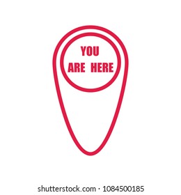 Marker location icon with you are here